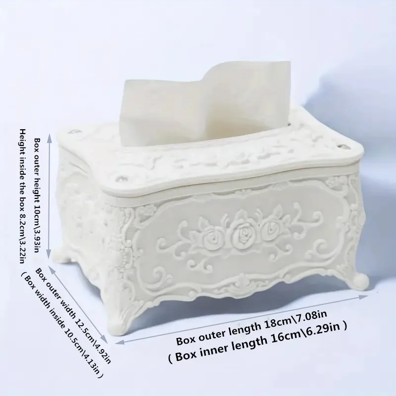 European style tissue box, bathroom tissue extraction box, hotel and restaurant napkin set, household tissue extraction storage 6