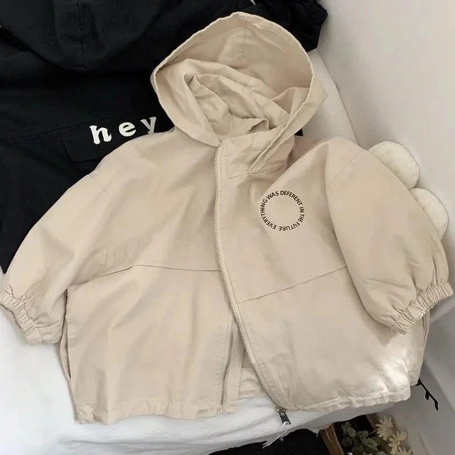 2025 nouveau printemps garçons filles veste à capuche enfants enfant en bas âge automne dessin animé chemise à glissière automne bébé garçon lettres mode vêtements 1