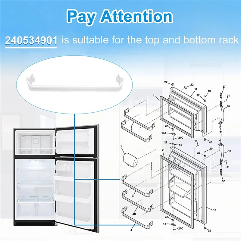 240534901 Refrigerator Door Shelf Rack Bar Fit Replace 948954 AP3214630 PS734935 EAP734935 Refrigerator Freezer Drawer