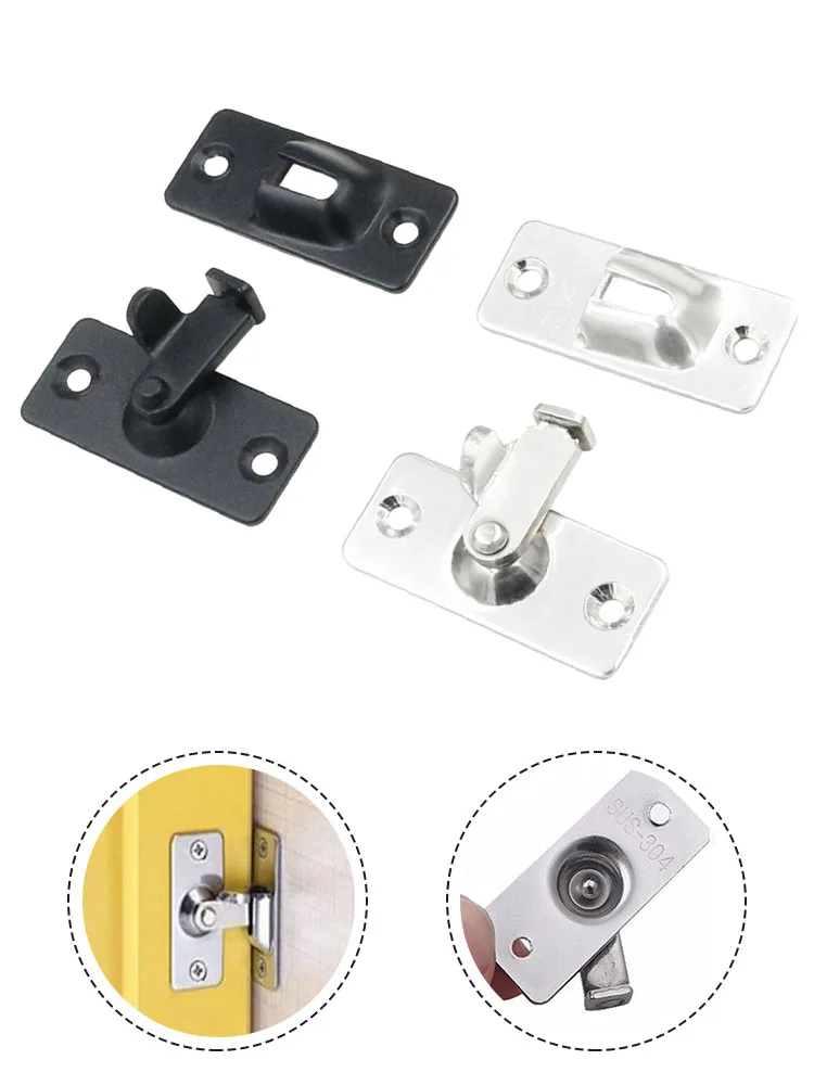 1PC Hasp Latch Lock 90 Degree Stainless Steel Buckle 44x19mm Right Angle Hook Lock Bolts door latch For Sliding Security Home Door Hardware