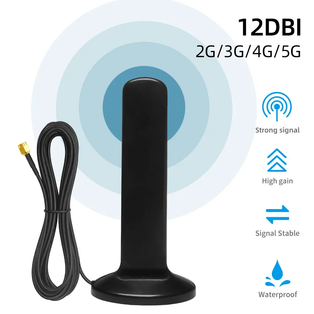 5G Magnetic Antenna Outdoor Waterproof 4G LTE Car Sucker Aerial High Gain 12dBi SMA Male TS9 CRC9 for CPE Router Modem