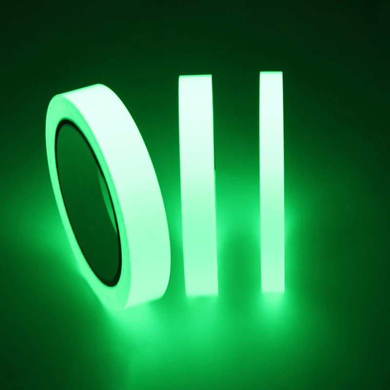 Green Luminous Tape Self Adhesive Glow In The Dark Stickers Stage Decorative Fluorescent Tape Warning Fishing Tool