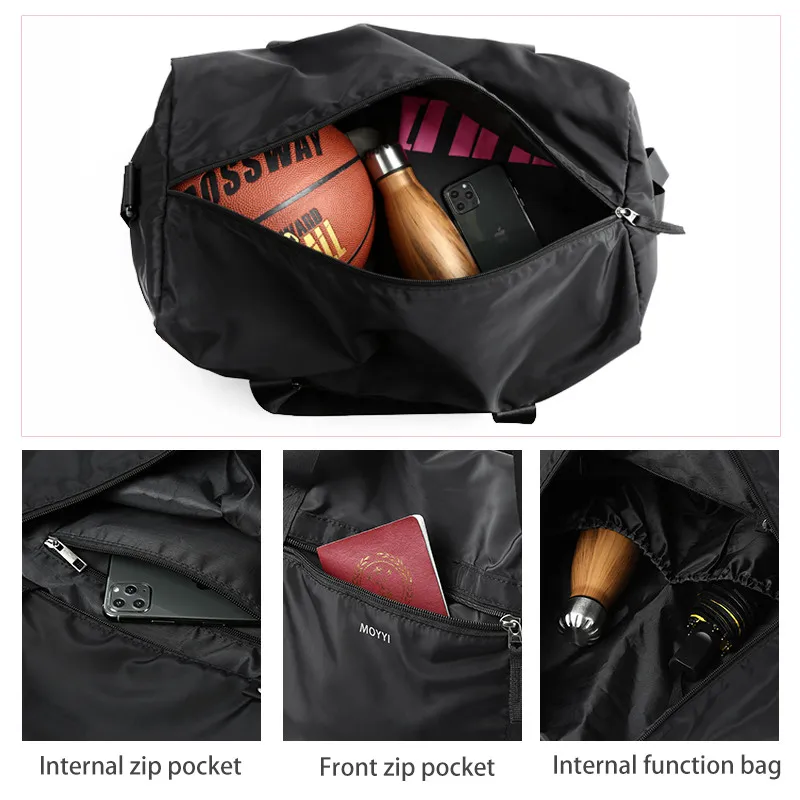 Oxford Foldable Travel Duffel Bag 37L Waterproof Sports Tote Gym Shoulder Weekender Overnight Bags Large Capacity Men