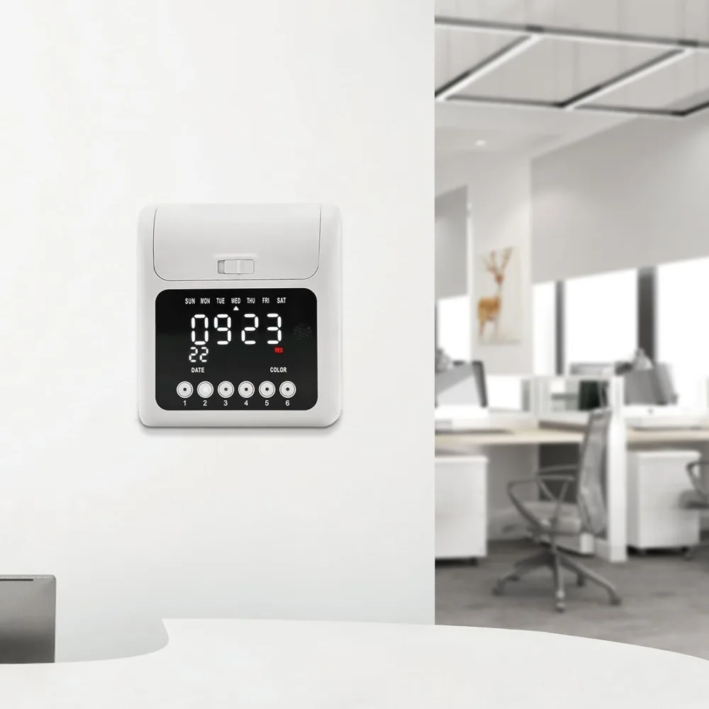 Employee Time Clock Calculating Time Clock Bundle with 50 Cards Password Unlocking without Keys for Companies