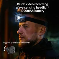 LED Headlamp Camera 1080P 45 Deg Free Adjustment Handsfree Cycling Video Recorder for Running - Image 2
