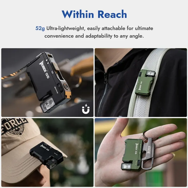 WUBEN G5 EDC Flashlight 400Lumens Portable Pocket Mini Light Waterproof Torch 180° Rotating Head With Magnetic Tail For Outdoor - Image 4