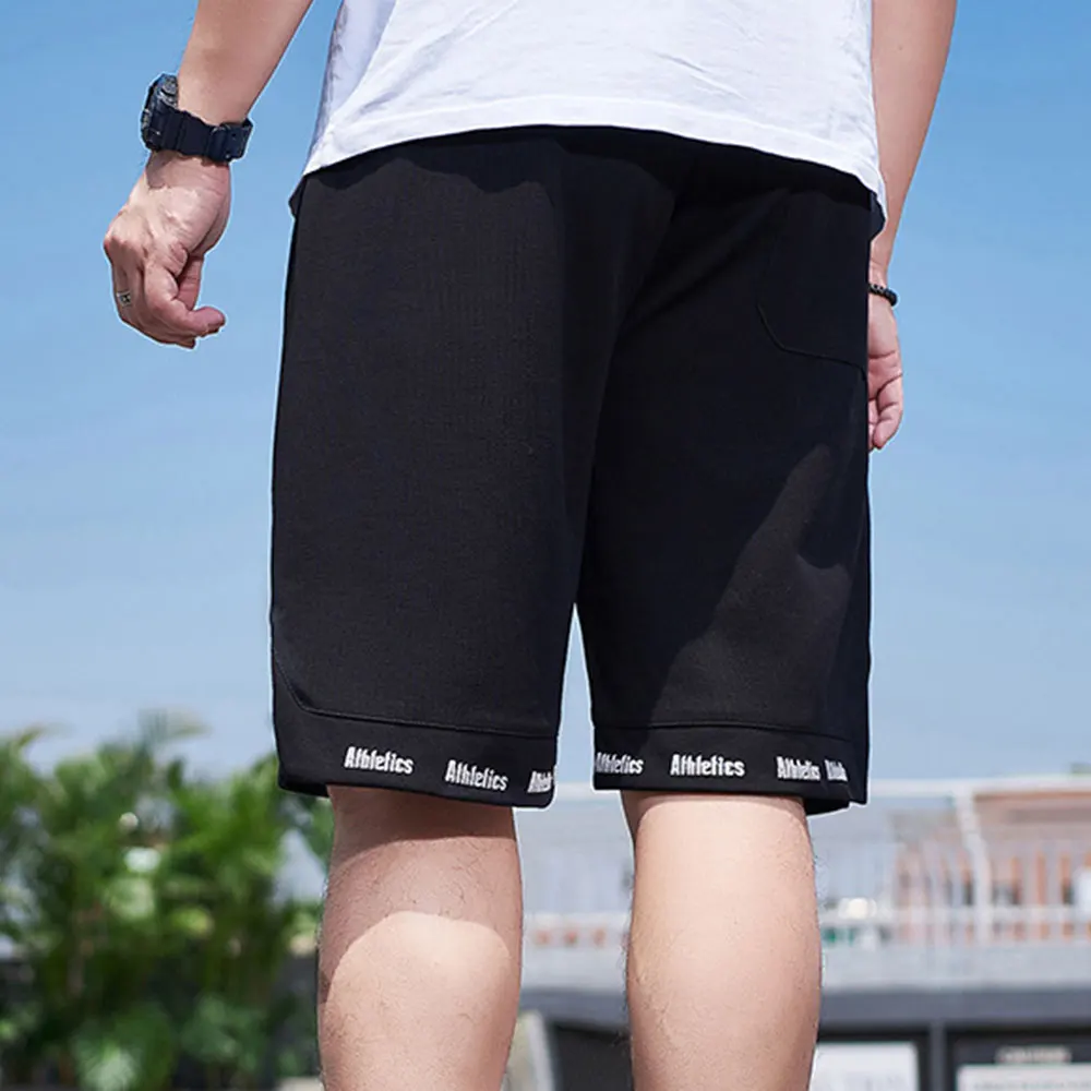GROOMXLUXE Oversized Letter Splice Shorts For Men Drawstrin Loose Casual Daily Beach Men's Short Pants Big Size 95-150KG 7XL