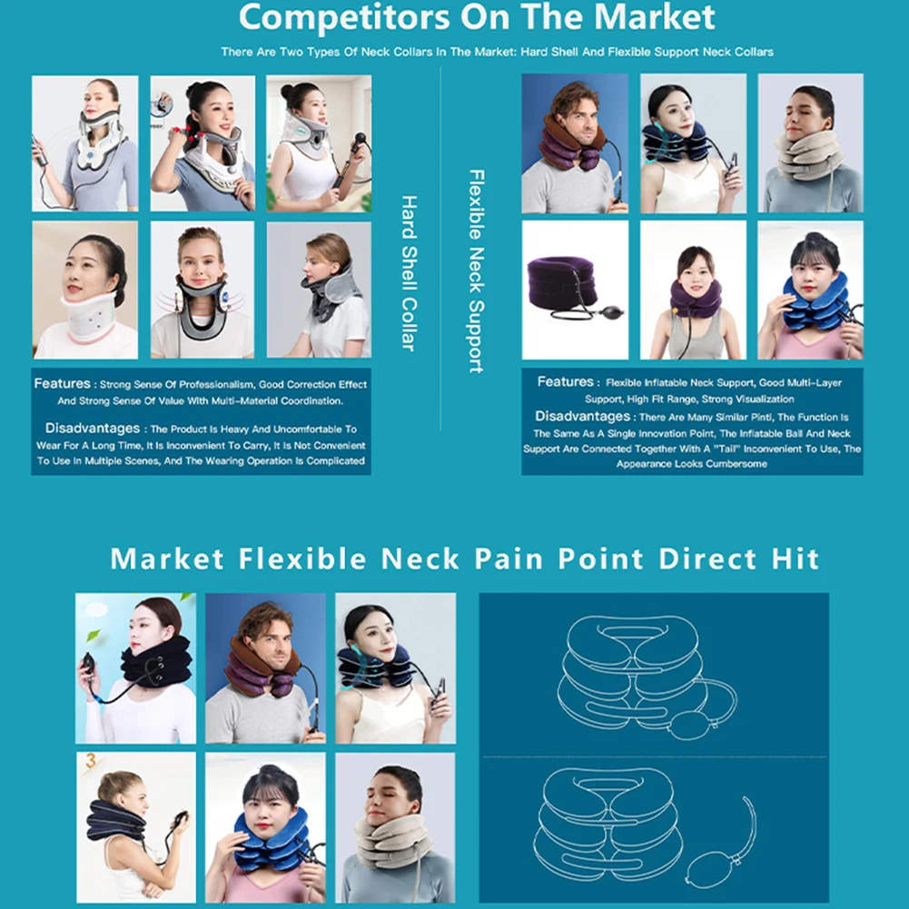 Iatabl Crvical Rlaxation Collar Sparat Iation Pump 3 Tubs Nck Dcomprssion Dvic Pain Rlif Soft for Old_voghion.com