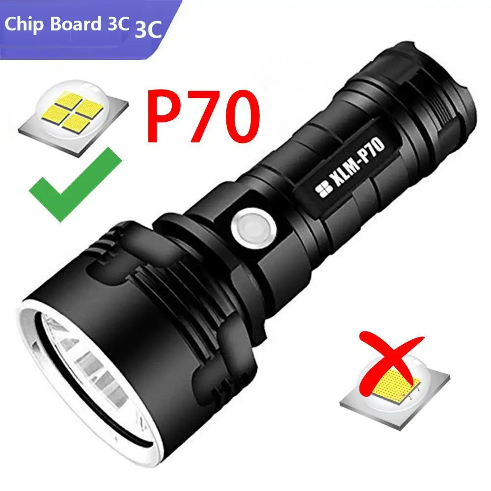 

P70 Led Edc Aluminum Miniature 10000 Lumen Electric Camping Flash Rechargable Super Bright Searchlight Torch Light Flashlight