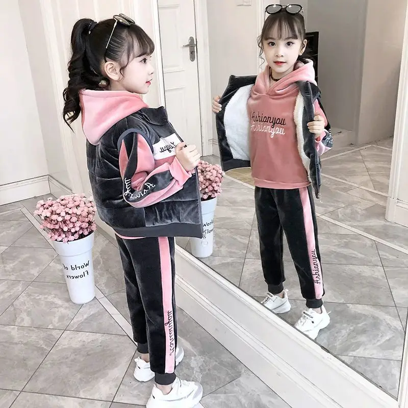 

Girls Clothes Set Winter Jacket + Trousers Pants 3 PCS Children Clothing for Girl Teen Kids Girls Clothes 2 4 6 8 10 11 12 Years