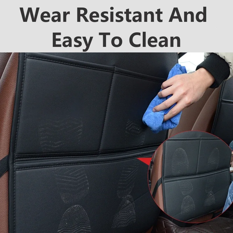 Car Anti Kick Pad Rear Seat Backrest Protection Cover car seat protector PU Leather With Sponge Filling Waterproof Anti Slip Interior Products