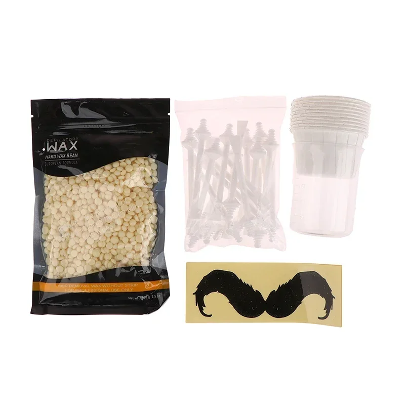 Portable Painless Nose Wax Kit For Men Women Nose Hair Removal Set Paper-Free Hair Wax Beans Cleaning Kit 100g