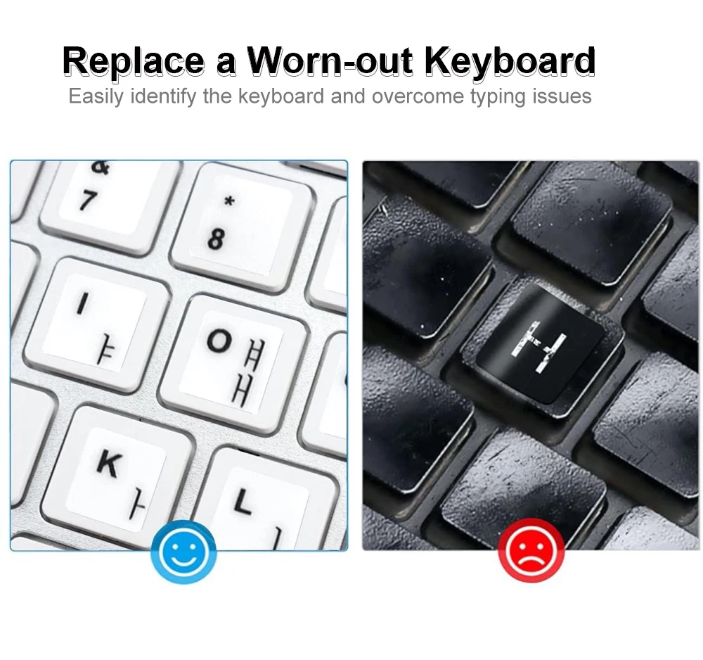 3pcs Keyboard Sticker for Russia Korean Arabic Spanish Keyboard Replacement Universal Stickers for Computer