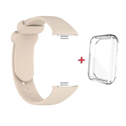 Silicone Protective Wristband Strap and Case for Mi Band 8 Pro (Starlight With Case)
