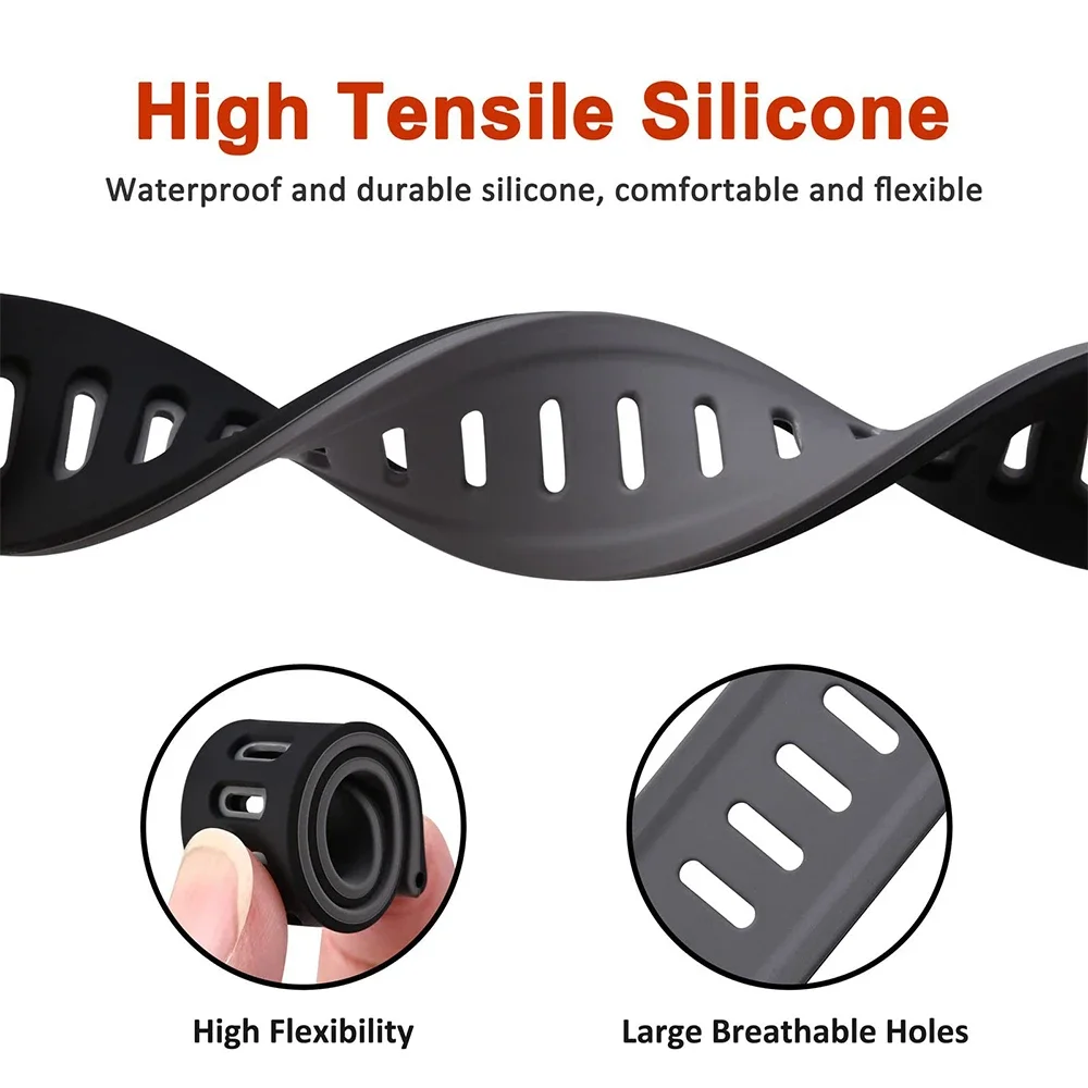 Enhanced Sports Silicone Strap for SUUNTO Watches - Versatile 20mm/22mm Watch Band Replacement