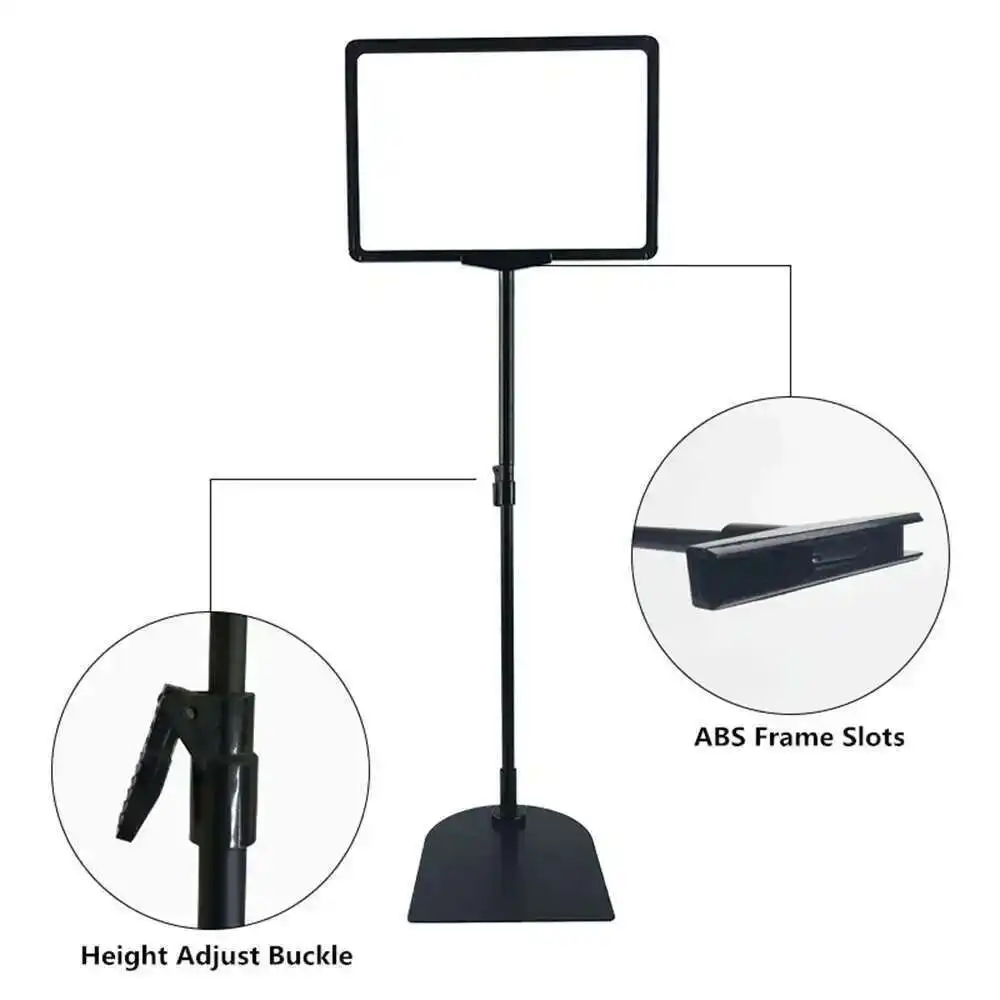 A4 Height Adjustable Stainless Steel Poster Display Frame Promotion Sign Holder Cardboard Display Racks Stand