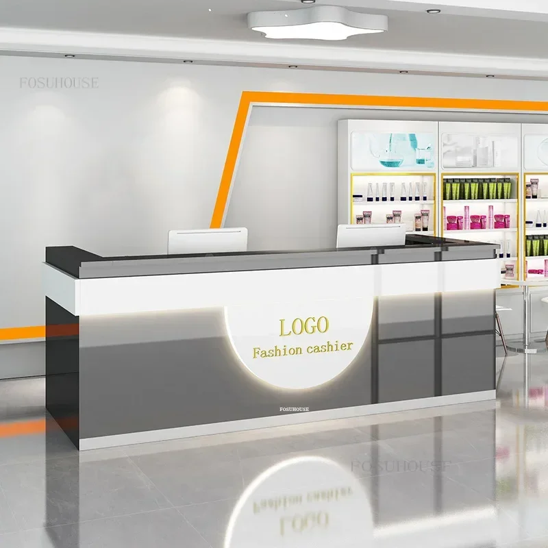 Modern Simple Reception Desks Clothing Store Front Desk Reception Counter Minimalist Small Beauty Institute Counter
