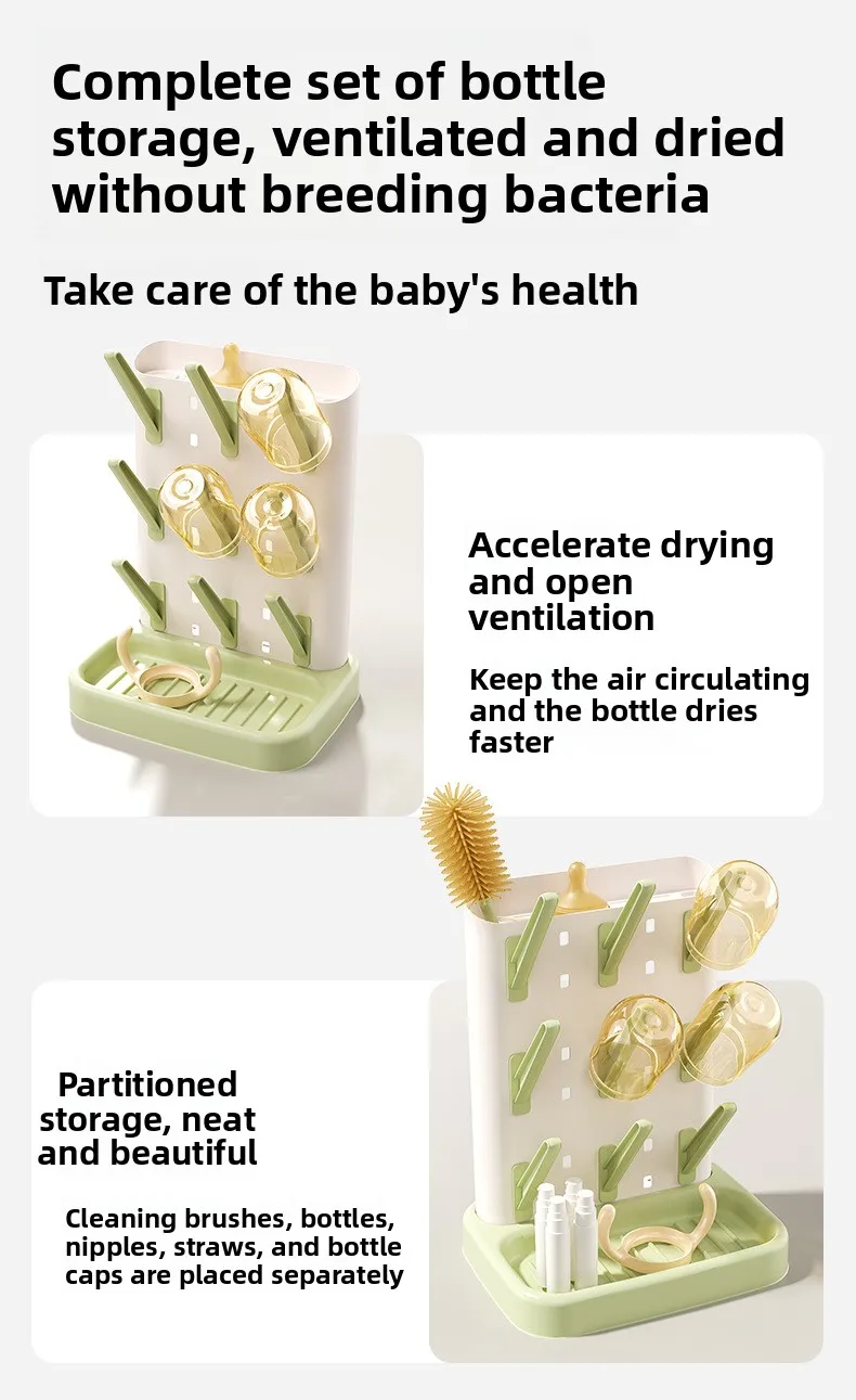 Baby Bottle Drying Rack Multi-layer Large Capacity Drying Stand for Cups Bowls and Accessories Space Saving Countertop Storage
