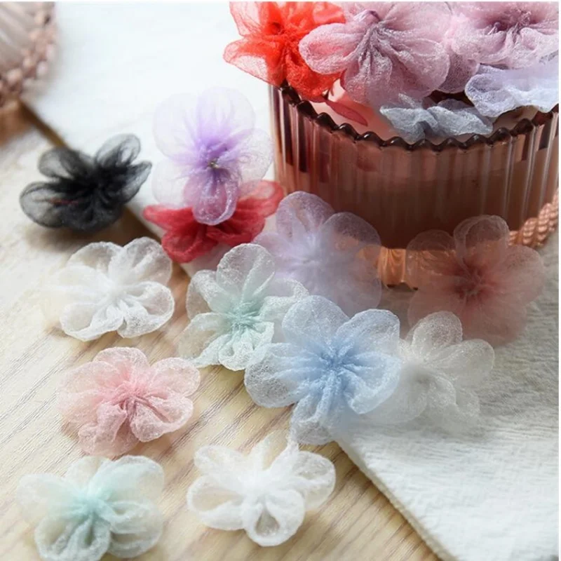 10 Pcs 3cm 3D Cloth Artificial Flower for Wedding Party Decor DIY Shoes Hats Fake Silk Flower Small Clothing Sewing Accessories