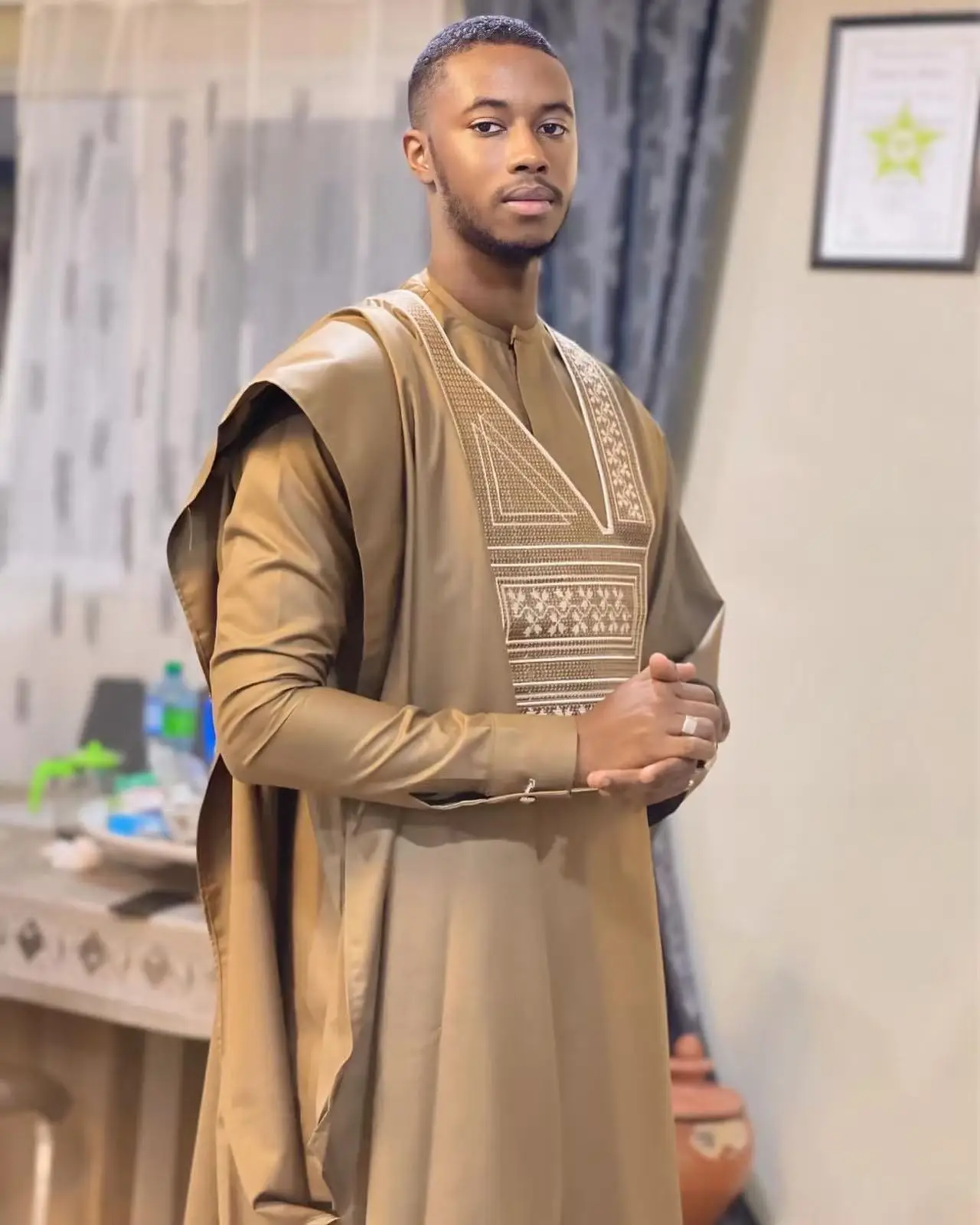 African Clothes Man Embroidery Design Top Long Sleeve with Pants african dress,african men set