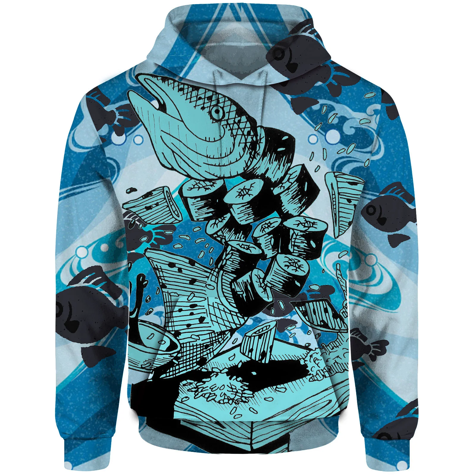 thumbnail image 1 of Sudadera con capucha de otoño para hombre, sudadera con capucha con estampado de tortuga y pez vela, sudadera con capucha para hombre, sudadera con capucha informal holgada, ropa Y2k, ropa urbana Hara, 1 of 4