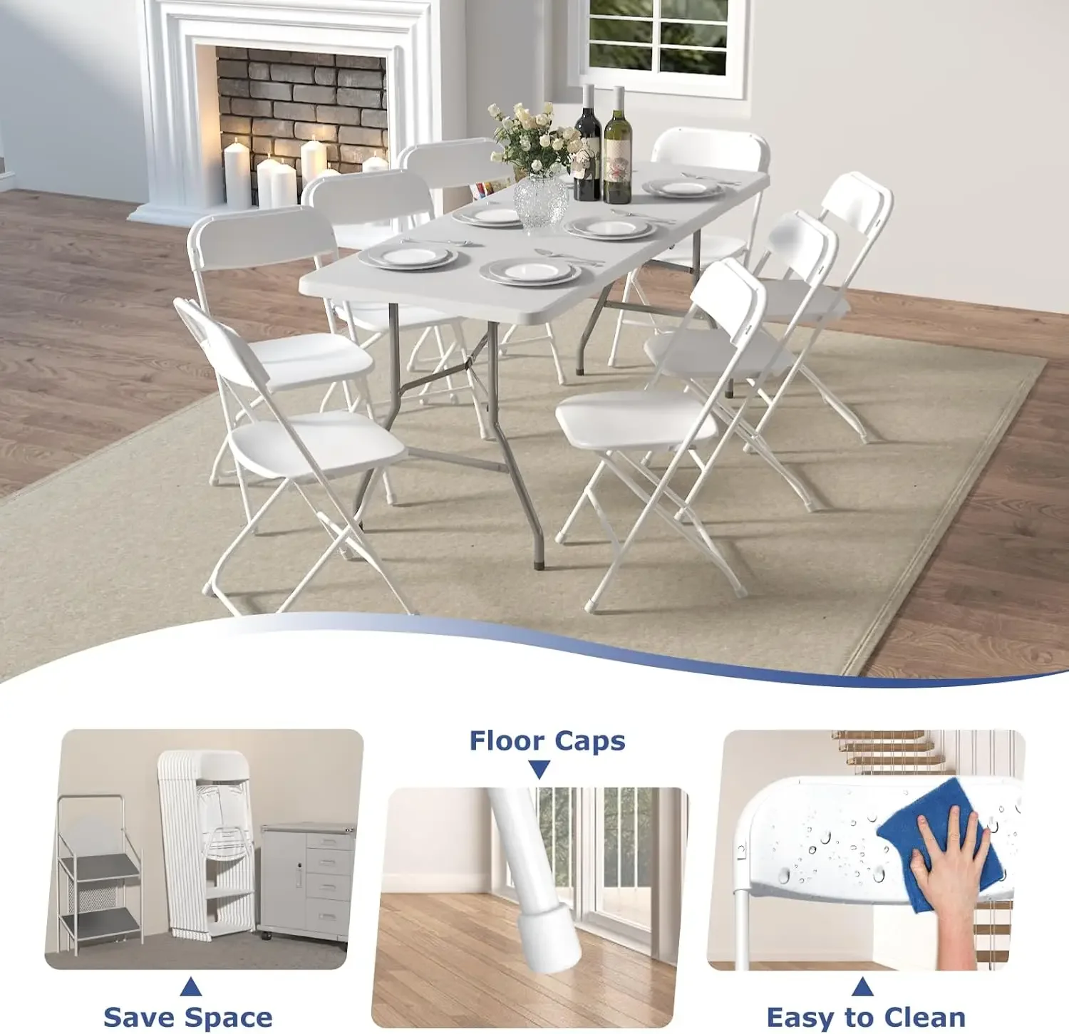 20-Pack Lightweight Folding Event Chairs 5