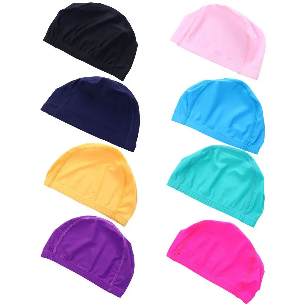 Non-Slip Long Hair Bathing Protect Ears Waterproof Elastic Nylon Water Sport Bathing Caps Pool Hat Swimming Hat Swimming Cap