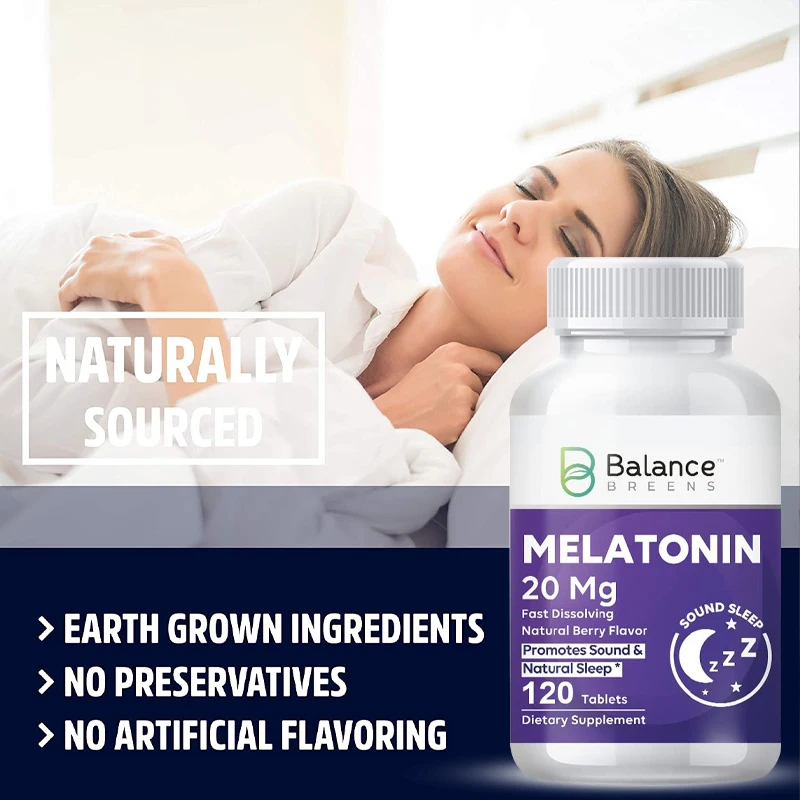 

Natural Berry Flavor, Non Habit Forming - Fall Sleep Faster, Sleep Longer, Natural Sleep Aid - Non-GMO