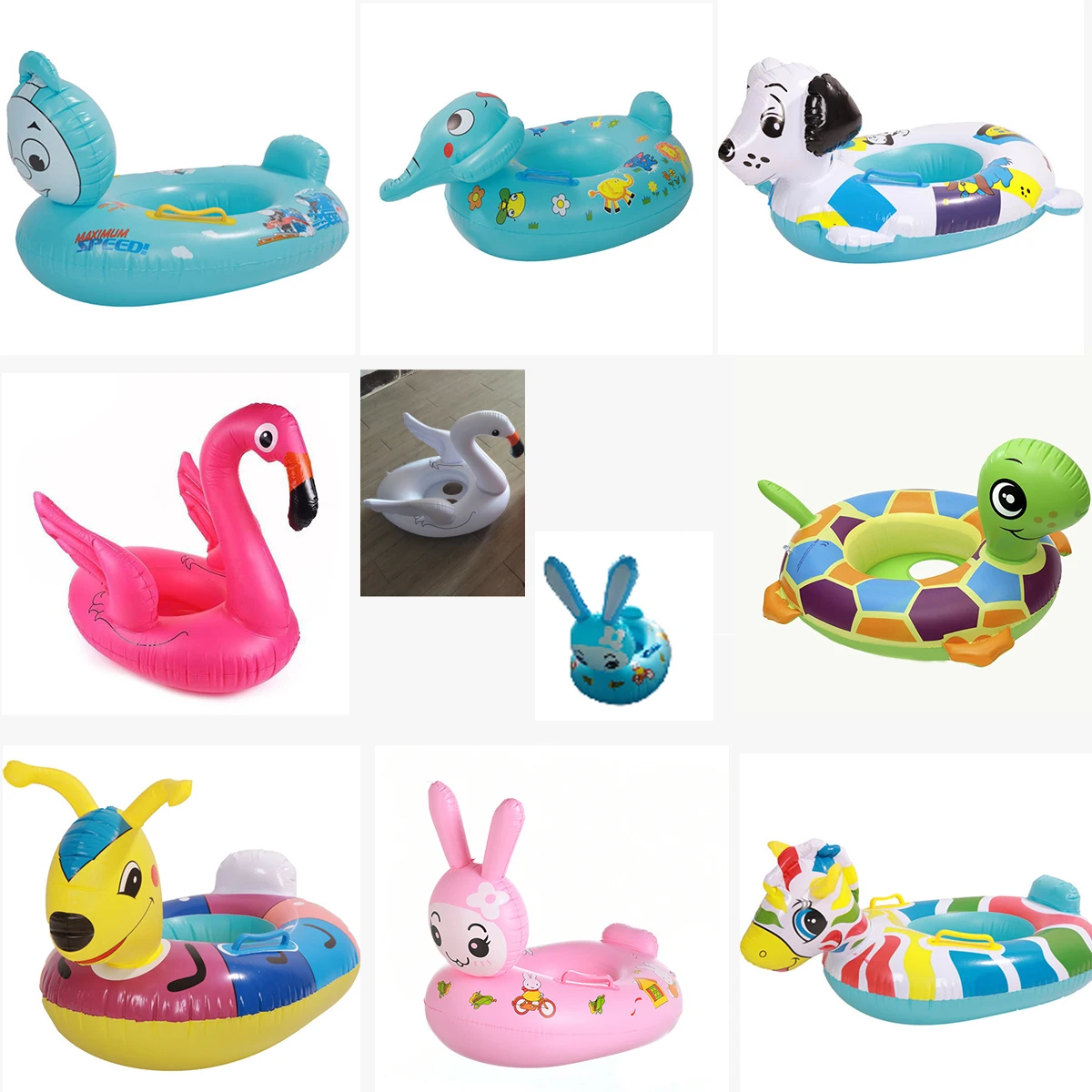 

Cute children's inflatable swimming seat boat, summer swimming floating seat boat with 2 handles
