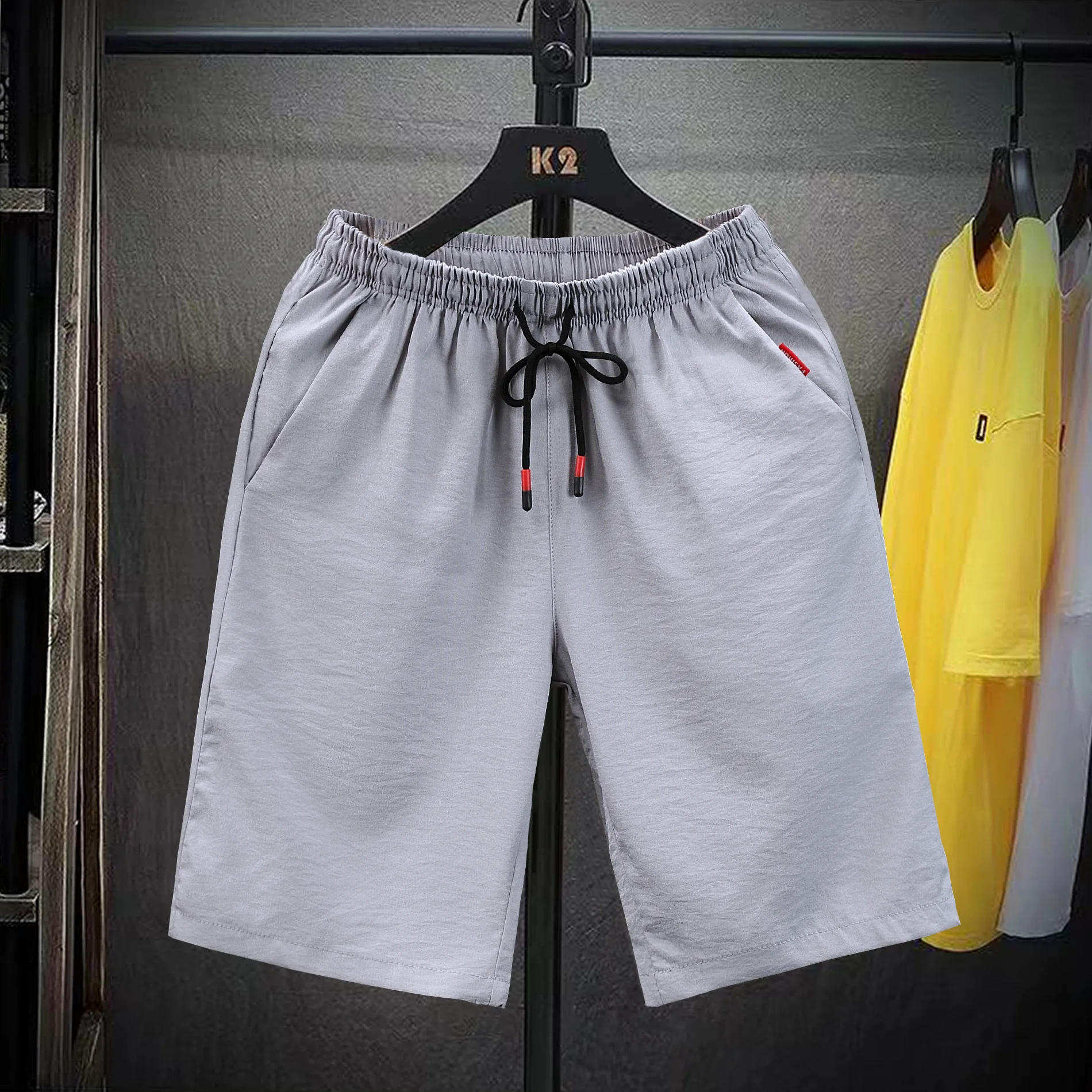 2023 Sports Shorts Men's Summer Korean-Style Loose Imitation Cotton and Linen Casual Fashion Brand Straight Shorts Clothing