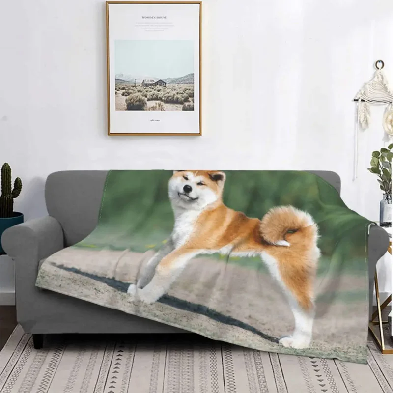 

Akita Inu Puppy Fuzzy Blankets Gift for Animal Dog Lover Custom Throw Blankets for Sofa Bedding Lounge Rug Piece