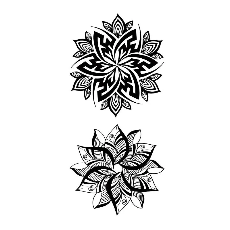 방수 및 오래 지속되는 만다라 타투 스티커 기하학적 토템 손용 쉽게 붙일 수 있는 민족적 개성 맞춤화
