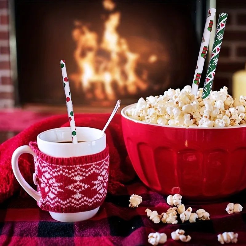 disposable Christmas paper straws 5000pcs mixed color bulk high quality for diy decoration party picnic source factory