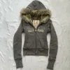 Y2K Goth Fur Collar Hooded Zipper Jacket Harajuku Letter Graphic Embroidery Slim Hoodie Autumn Winter Hot Girl Jacket Sweatshirt 2