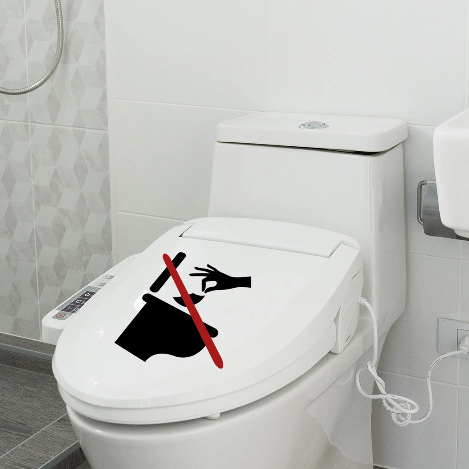 Warning signs Toilets are prohibited from throwing garbage Car stickers Schools Hospitals Factory toilet stickers PVC waterproof