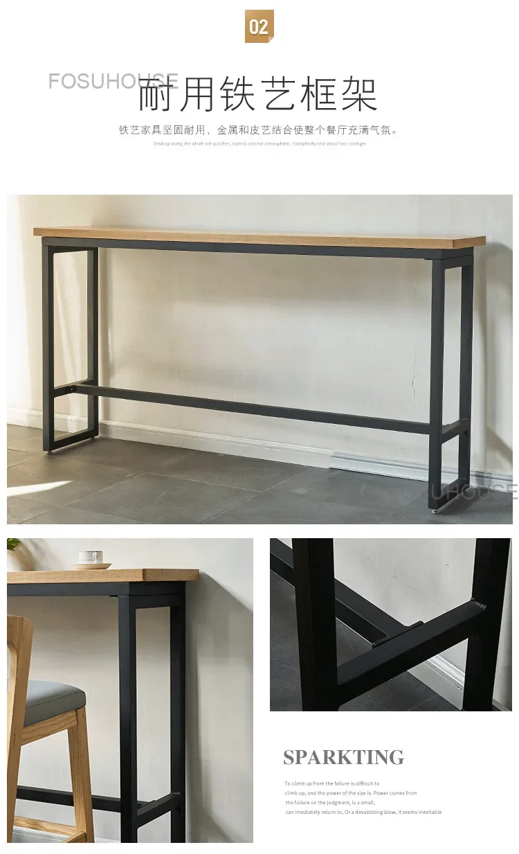 European Solid Wood Bar Chairs for Household Kitchen Furniture Minimalist Designer High Bar Chair Wood High Foot Bar Stools XY