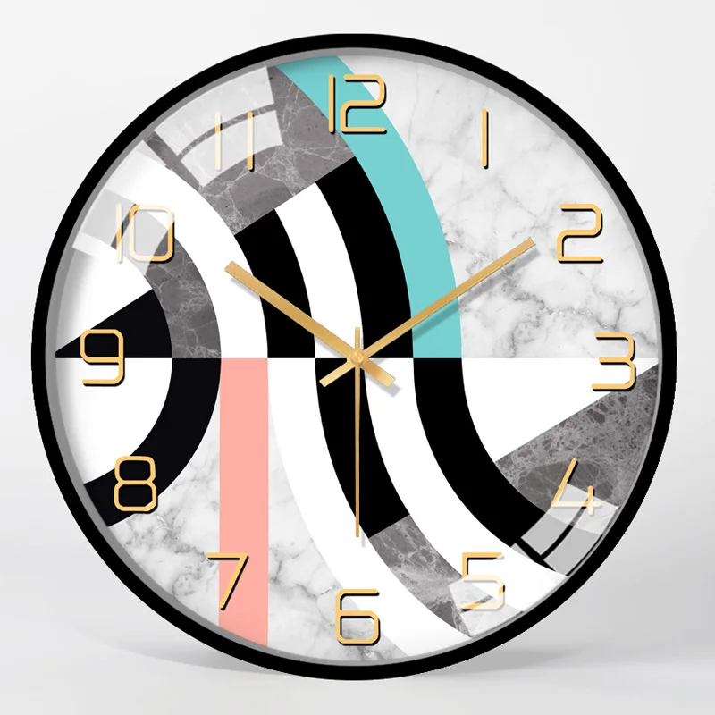 Large Round Metal Wall Clock Color:Style 8;Sheet Size:16 inch