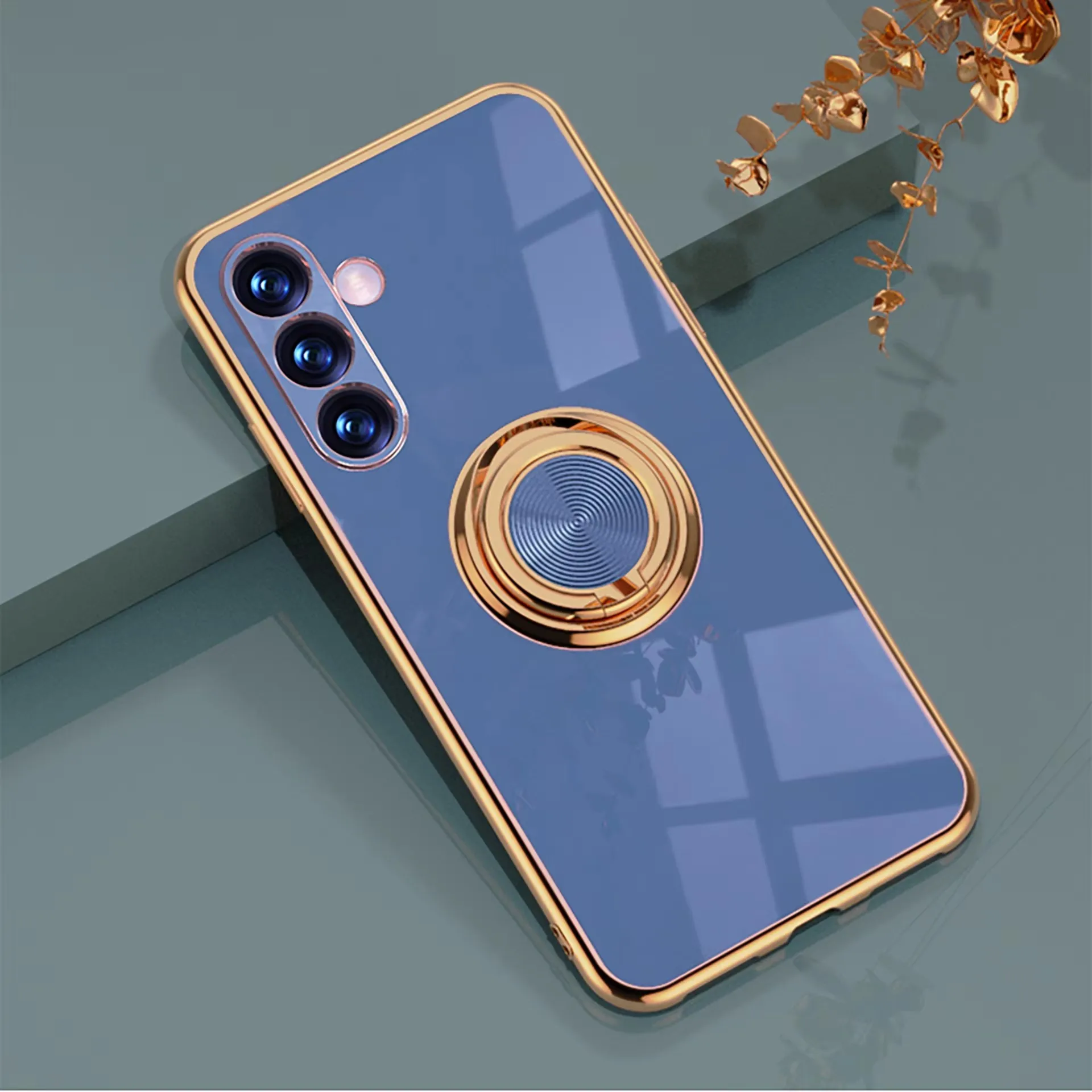 Luxury Plating Magnetic Ring Holder Phone Case Cover