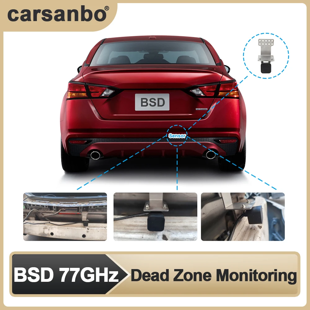 

BSD Vehicle Blind Spot Monitoring Lane Change Parallel Assist System Monitoring Single Probe 77g Trolley Version Radar Assist