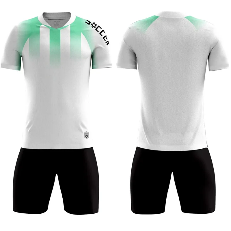 Children's Football Kit Men's Soccer Team Jersey Sets Vertical Stripe Sports Suit Quick Drying Fabric Uniform 6years