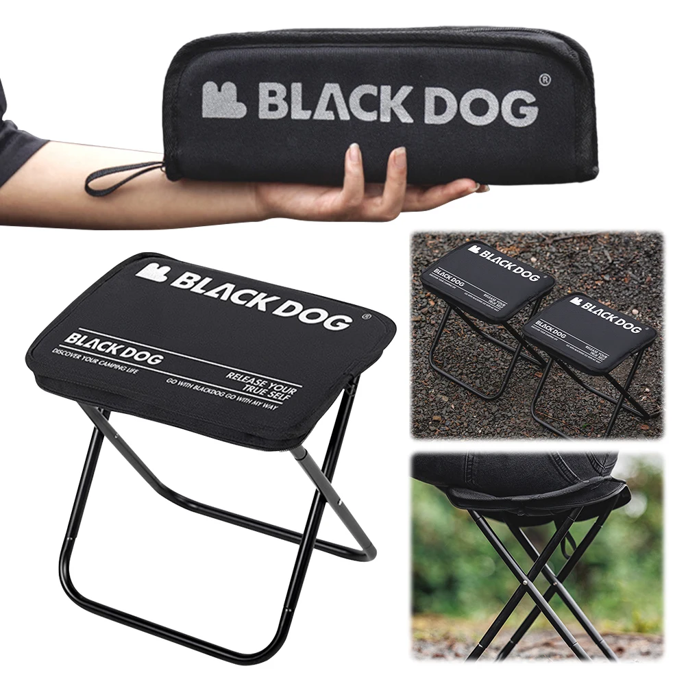BLACKDOG Outdoor Folding Stool High Load-Bearing Beach Folding Chair 600D Lighweight Picnic Chair for Camping Fishing Hiking Use