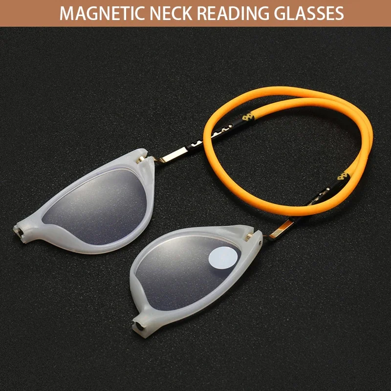 Cat Eye Magnet Hanging neck TR90 Reading Glasses Women Fashion Men Anti-Blue Ray Hyperopia Spectacles Square-Frame Ultra-light