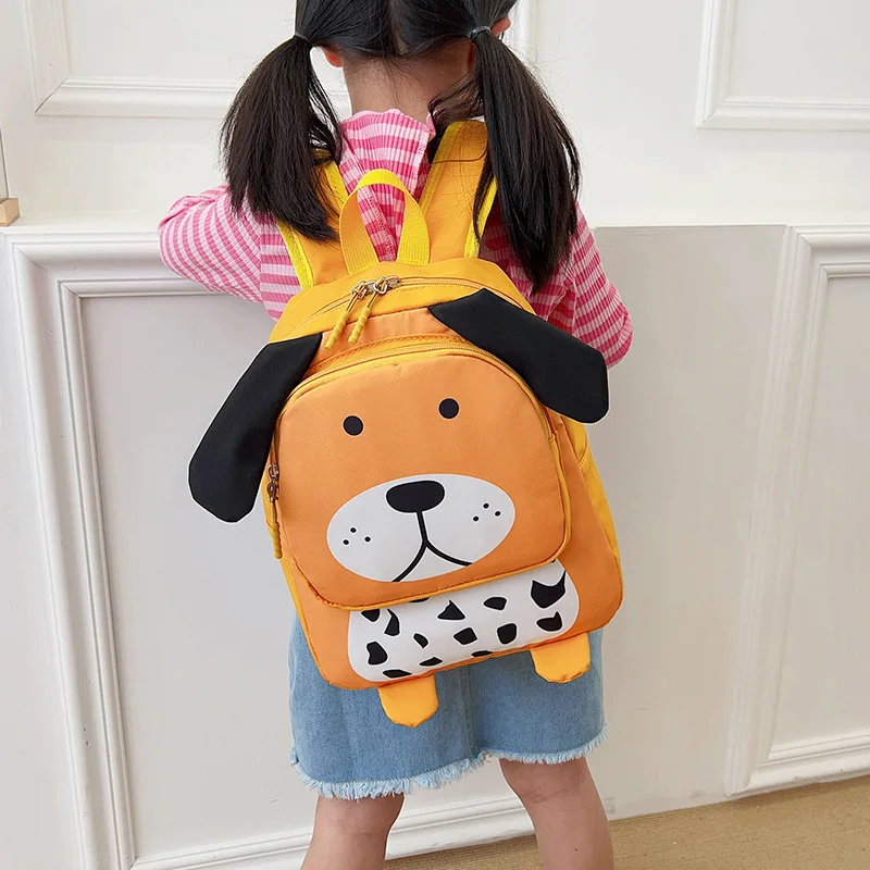

Cute Pet Pattern Backpack Multi-layer Design Nylon Schoolbag Boy Soft Back Kindergarten Girl Lightweight School Backpack