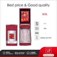 Original Unlocked N76 Bluetooth Loudspeaker Flip Mobile Phone Russian Arabic Hebrew Keyboard Made in Finland