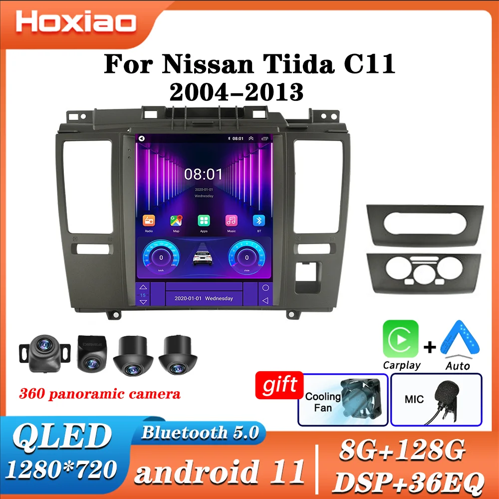 Rádio do carro para Nissan Tiida, Android 11 Carplay, Scr vertical ...