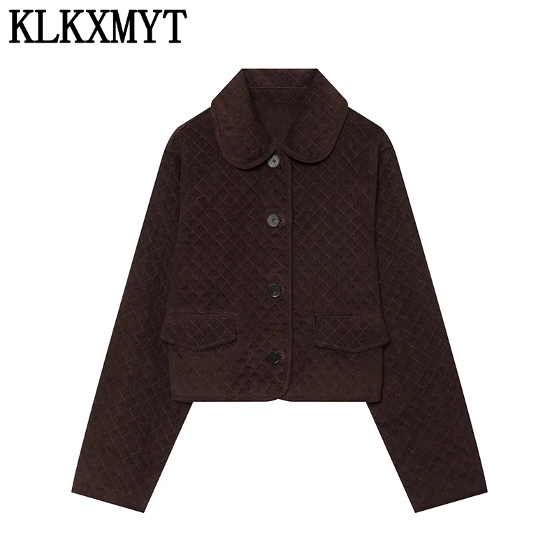 Veste Courte Femme en Velours Côtelé Chic Décontracté KLKXMYT – Nouvelle Collection Automne 2026 – Style Streetwear à Manches Longues et Col Revers