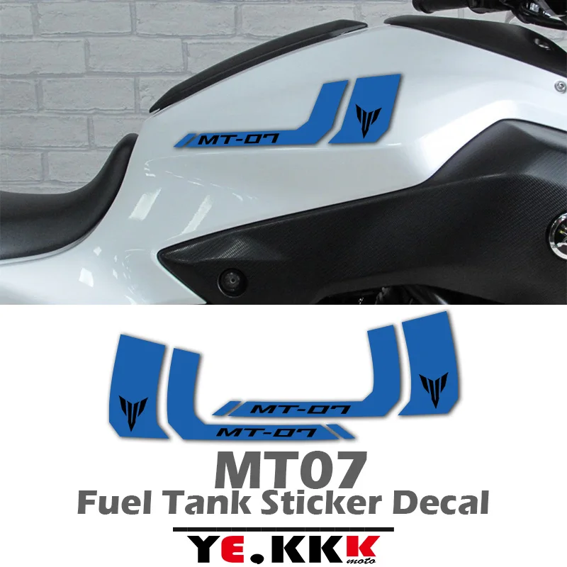 2x for YAMAHA MT07 MT-07 New MT07 FZ07 Full Car Decal Fuel Tank Sticker Custom Color MT-07 LOGO