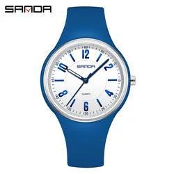 Elegant Quartz Watch with Large Dial - Unisex Lightweight Waterproof Timepiece with Luminous Display (Blue)