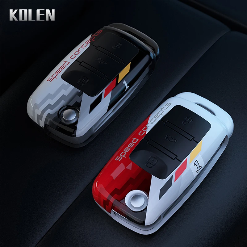 ABS 자동차 접이식 키 케이스 커버 셸 폭스 바겐 폭스 바겐 폴로 골프 Passat 비틀 캐디 Tiguan Skoda Octavia Kodiaq 좌석 Leon Altea