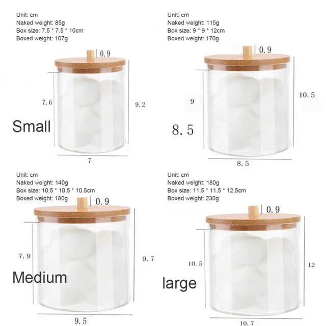 4pcs Transparent Storage Box For Swab, Cleansing Pad, Multi-functional  Bathroom Storage Box With Vintage Wooden Lid